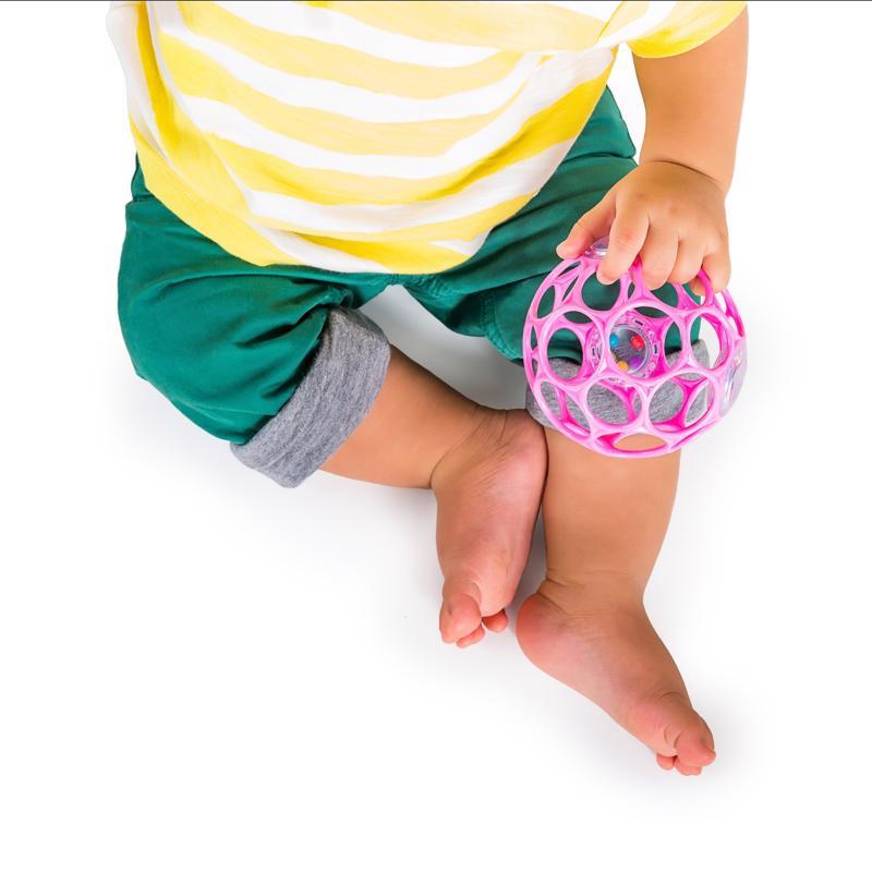 OBALL Giocattolo Oball RATTLE 10 cm rosa scuro 0m+AQUAINT Acqua detergente 100% ecologica 50 ml - immagine 4