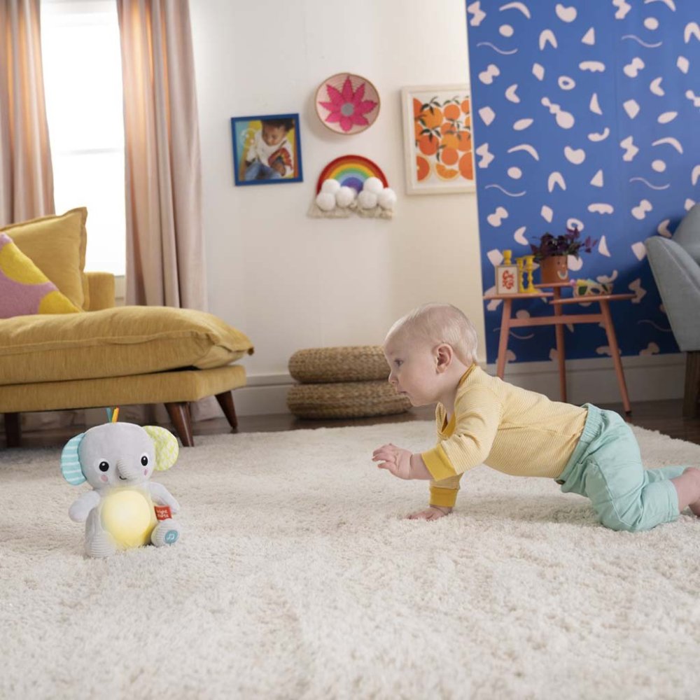 BRIGHT STARTS Peluche Musicale Lumineuse Hug-a-bye Baby ™ Éléphant 0m + – Image 5
