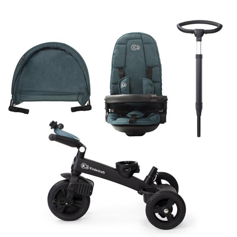 KINDERKRAFT SELECT Triciclo Easytwist Midnight Green, Premium - immagine 4