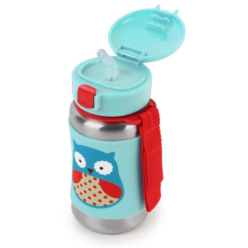SKIP HOP Zoo Gourde à paille en acier inoxydable Hibou 12m+ – Image 3