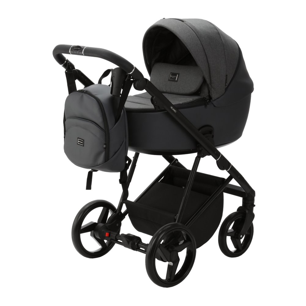 ADAMEX Poussette combinée Blanc Standard Graphite – Image 3