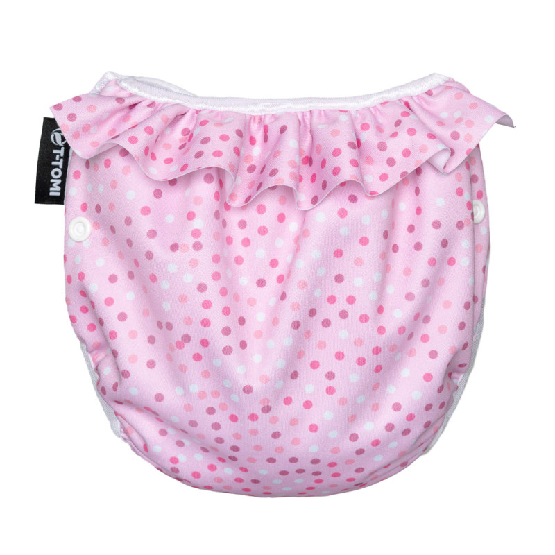 T-TOMI Couche de bain à volant, 5-15kg, Pink dots