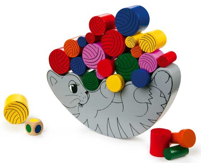 small foot Juego de motricidad de madera Gato equilibrista