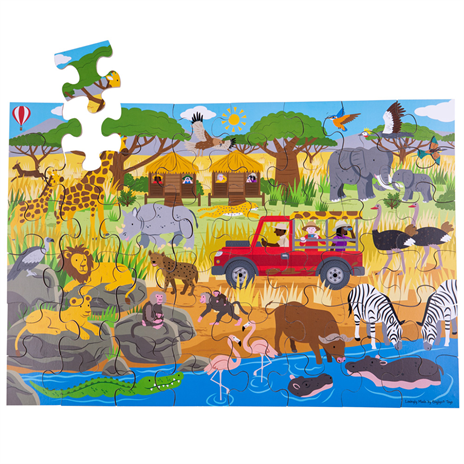 Bigjigs Toys Puzle de suelo Aventura africana 48 piezas