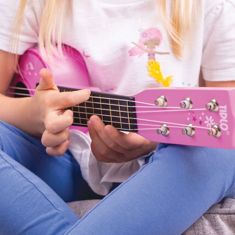 Tidlo Guitarra de madera Star rosa - Imagen 7