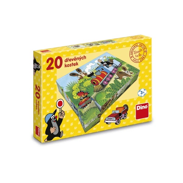Dino Dřevěné obrázkové kostky Krtek a doprava 20 kostky (obrázek 9)