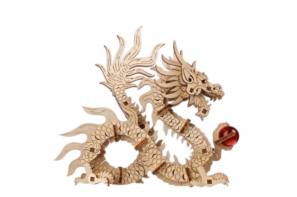 Puzzle mécanique en bois 3D Ugears Dragon – Image 7