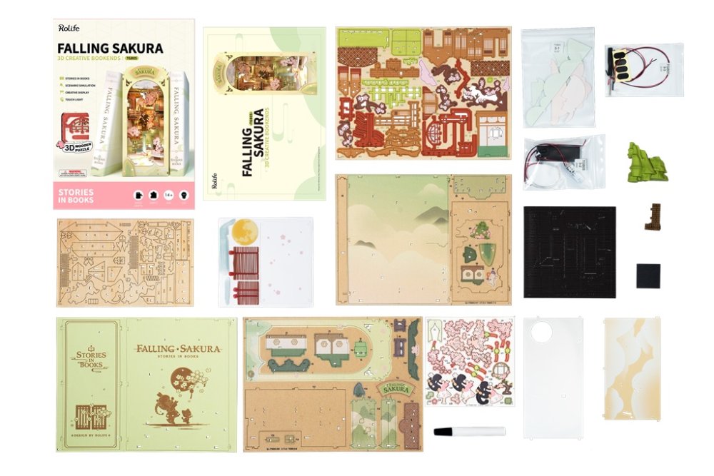 Puzzle 3D RoboTime Serre-livres Miniature Maison Sakura – Image 6
