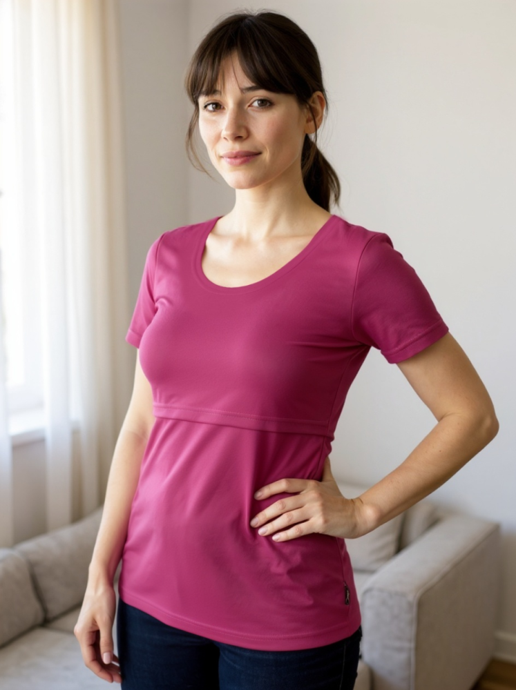 Still-T-Shirt Kateřina, kurzarm, Alpenveilchen XS/S