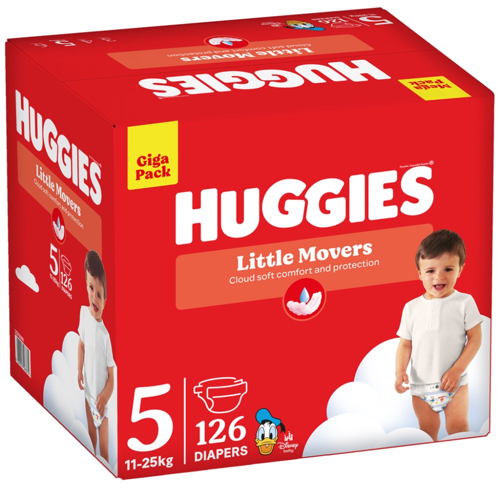 HUGGIES® Pañales desechables Little Movers talla 5 (11-25 kg), 126 unidades CAJA - Imagen 3