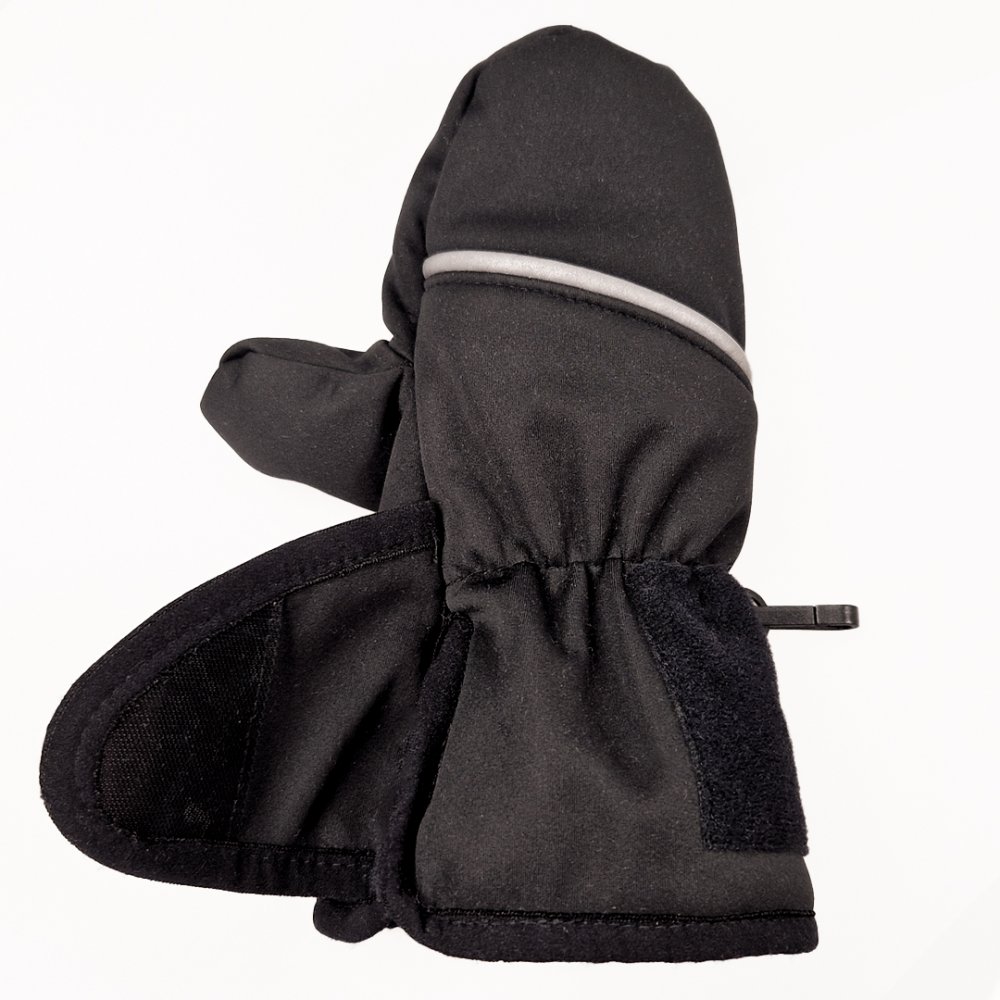 Gants avec pouce softshell STRETCH Outlast® - noir-broderie grise 3 – Image 5