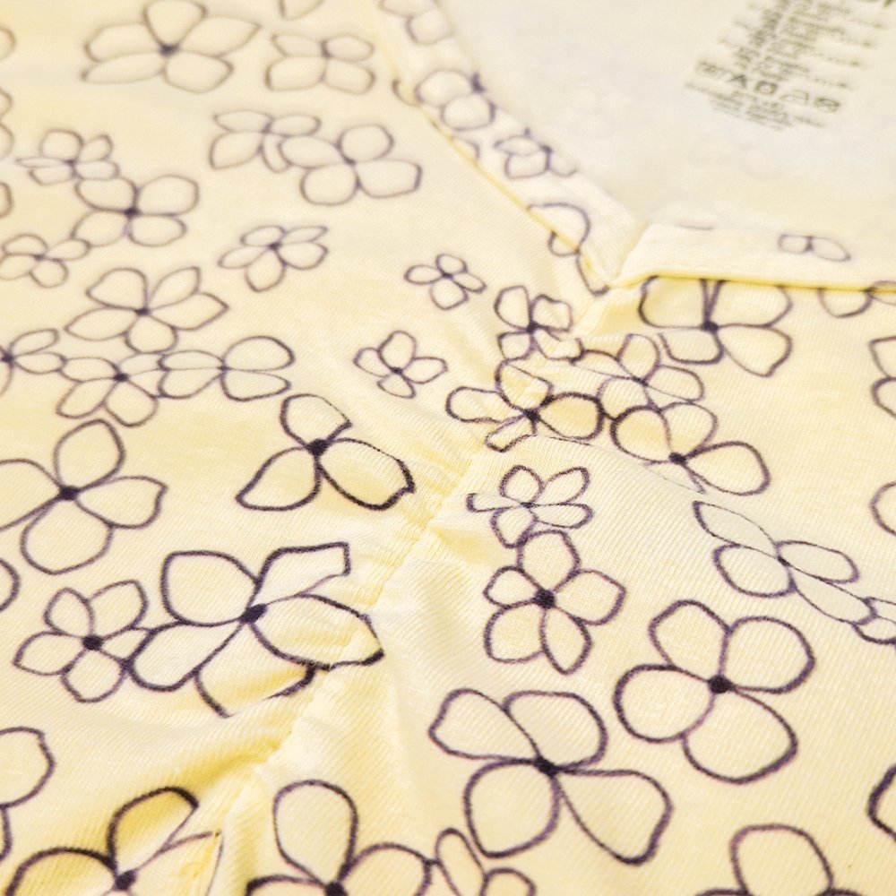 Nachthemd DRUCK KR dünn Outlast® - hellgelbe Blümchen XXL – Bild 3