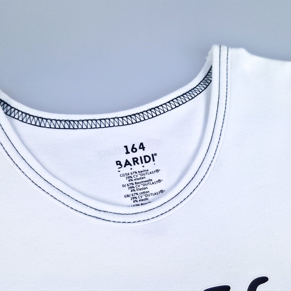 T-Shirt KR dünner Aufdruck Outlast® - Weiß 152 – Bild 2