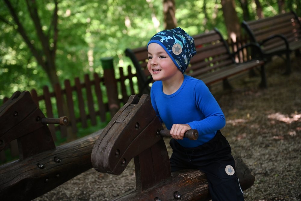 Gorro con forro Outlast® - dinosaurios/azul royal 3 | 42-44 cm - Imagen 5