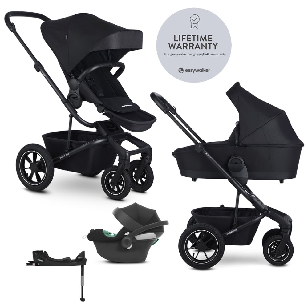 EASYWALKER Kočárek kombinovaný Harvey⁵ 2v1 Midnight Black LITE AIR +CYBEX Aton B2 i-Size,základna