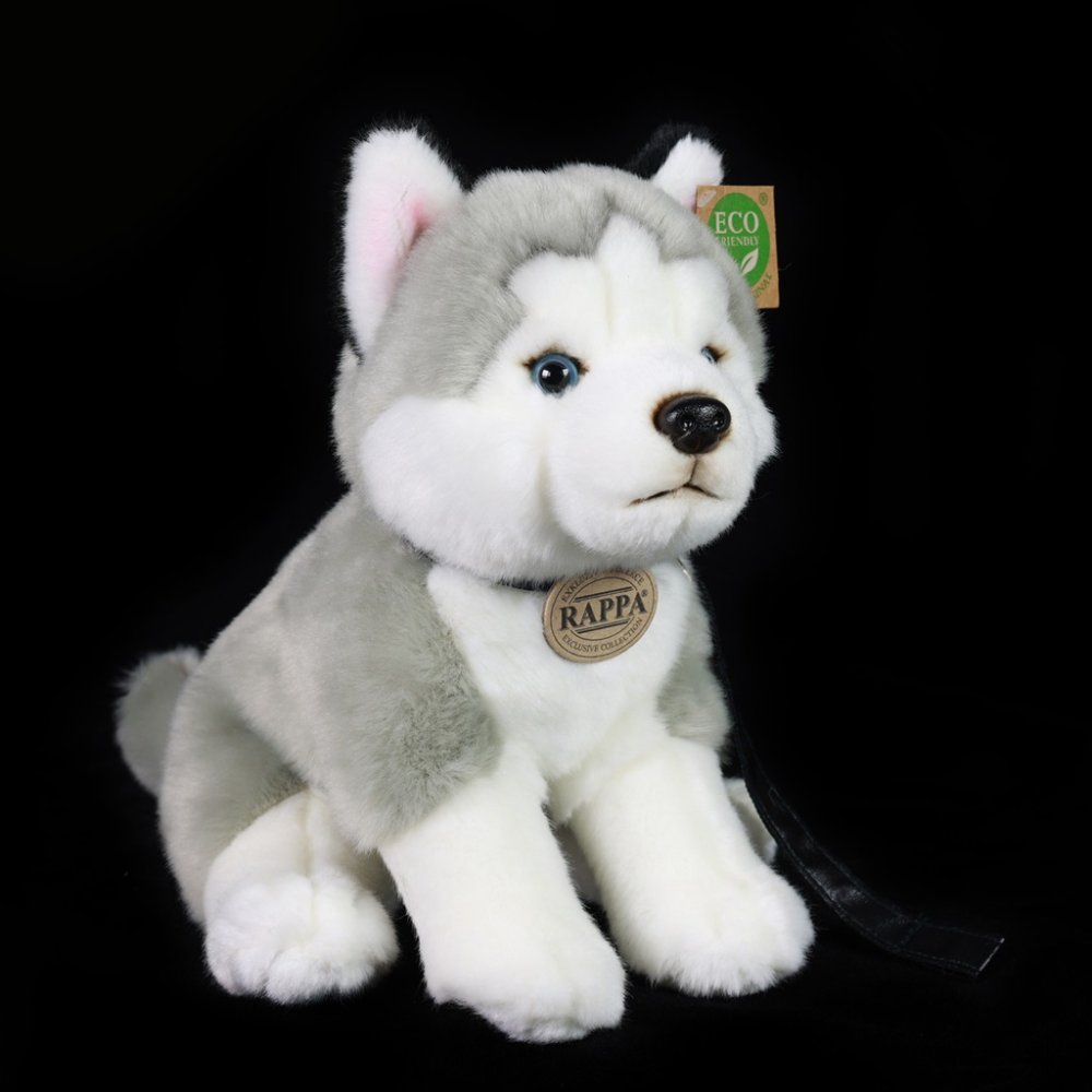 Rappa Plyšový pes husky sedící s vodítkem 28 cm ECO-FRIENDLY (obrázek 2)