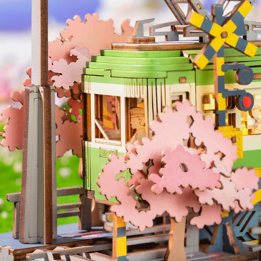RoboTime 3D dřevěná skládačka Stanice se sakurami (obrázek 9)