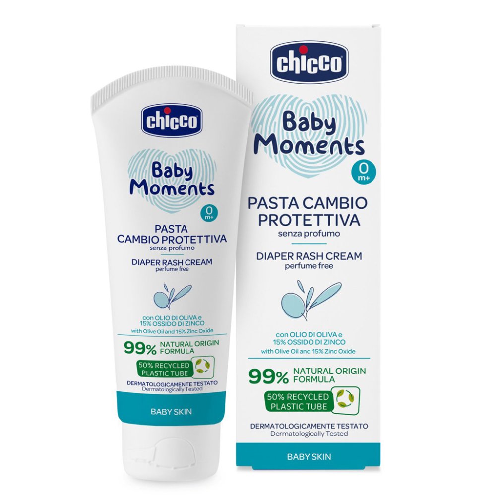 CHICCO Krém na dětský zadeček se zinkem, Baby Moments 100ml, 0m+ (obrázek 8)