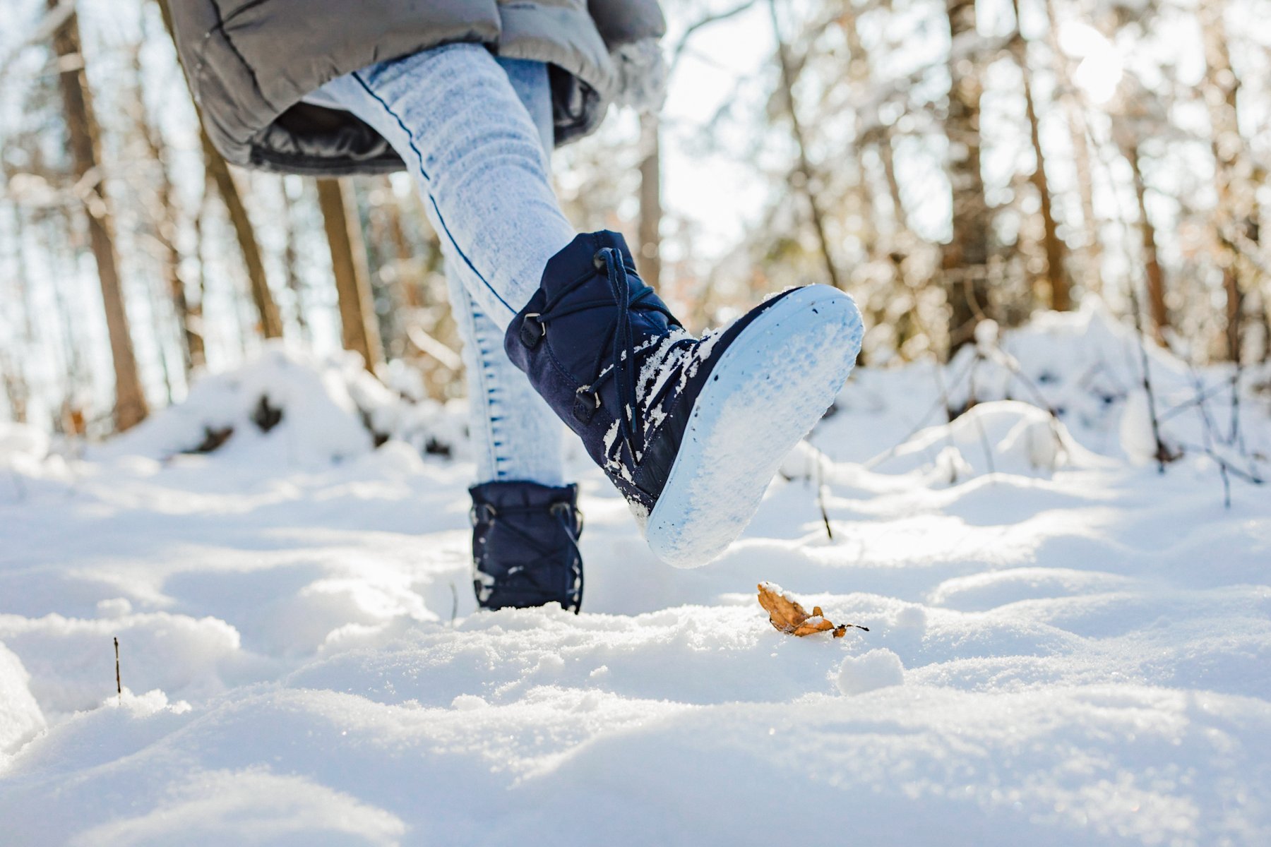 Be Lenka Dětské Zimní Barefoot Boty Snowfox Kids 2.0 - Dark & Light Blue 28