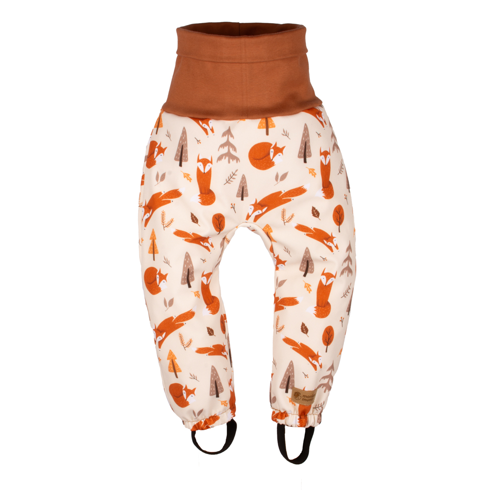 Pantaloni Regolabili Softshell Per Bambini Monkey Mum® Con Membrana - Volpi Giocherellone 110/116
