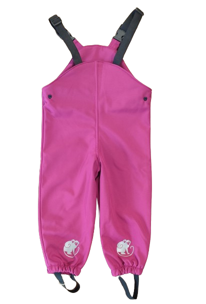 Monkey Mum® Pantalones Con Peto De Softshell Con Membrana - Frambuesa Dulce 86/92