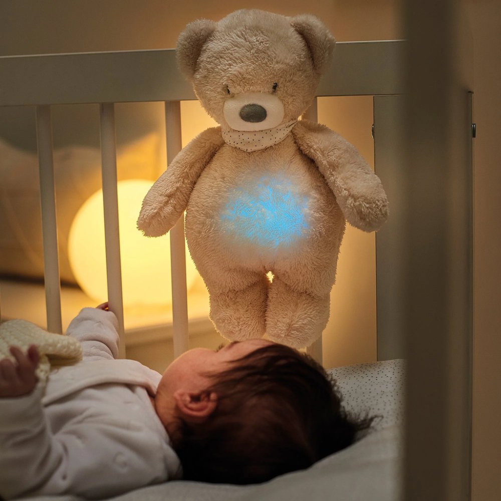 NATTOU Plüschmusikalisches Schlaflied Mit Licht- Und Weinsensor 4 In 1 Sleepy Bear Grey 0m+