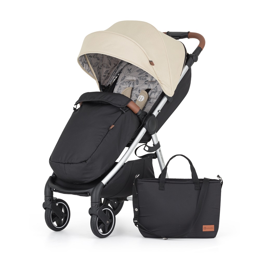 PETITE&MARS Sportkinderwagen Royal2 Silver Sahara Beige + PETITE&MARS Tasche Jibot GRATIS