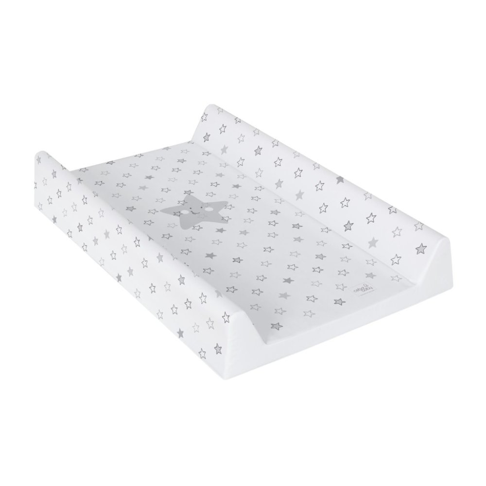 CEBA Mata Do Przewijania 2-rożna Z Deską Stałą (50x80) Comfort Stars Jasnoszara