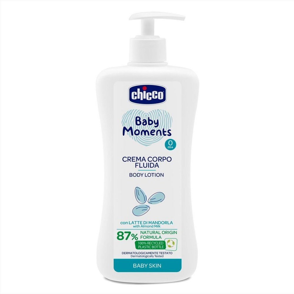 CHICCO Mlieko Telové S Dávkovačom Baby Moments 87 % Prírodných Zložiek 500 Ml