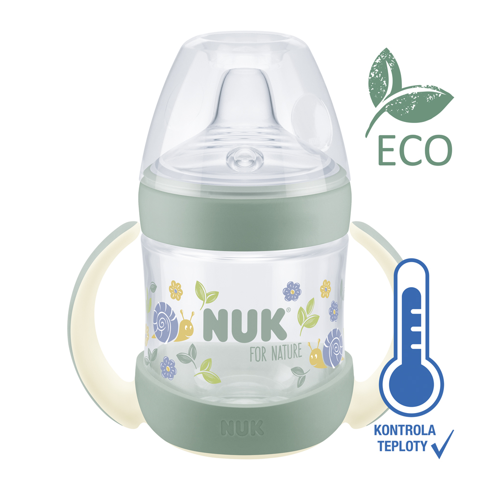 Biberon NUK For Nature Pour Apprendre Avec Contrôle De Température, Vert 150 Ml