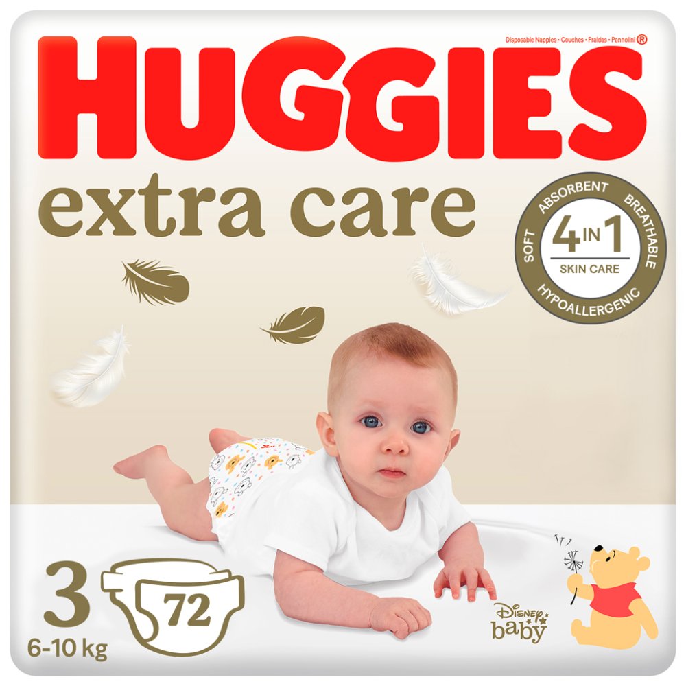 HUGGIES® Extra Care Pañales Desechables 3 (6-10 Kg) 72uds