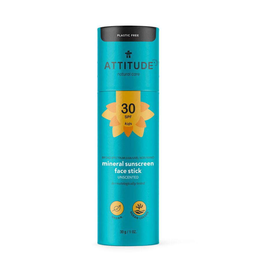 ATTITUDE Stick For Children 100% Mineral Protection For Face And Lips (SPF 30) Without Fragrance 30 G