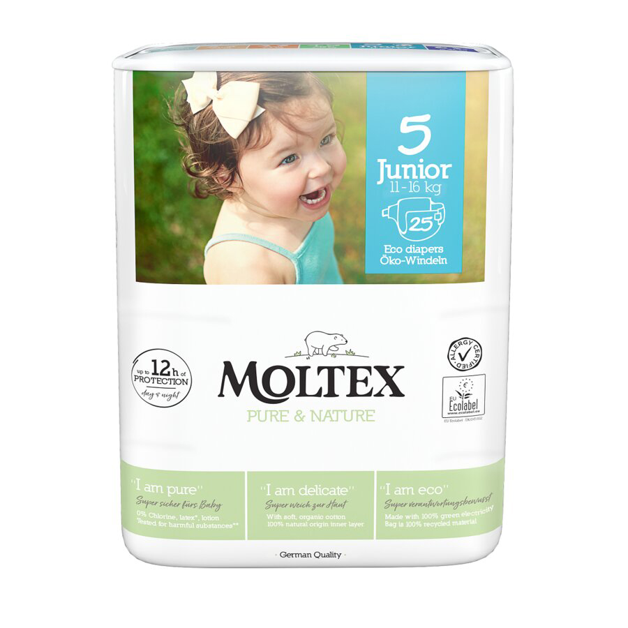 MOLTEX Pure&Nature Pañales Desechables 5 Junior (11-16 Kg) 25uds