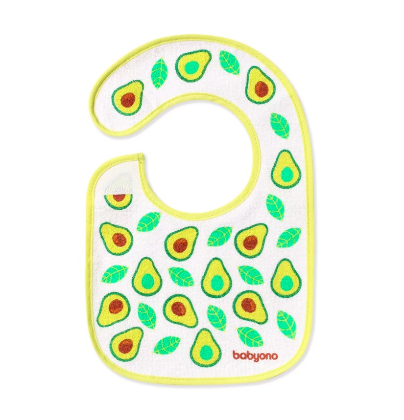 BABYONO Bib Terry, Small, Waterproof Avocado 3m+