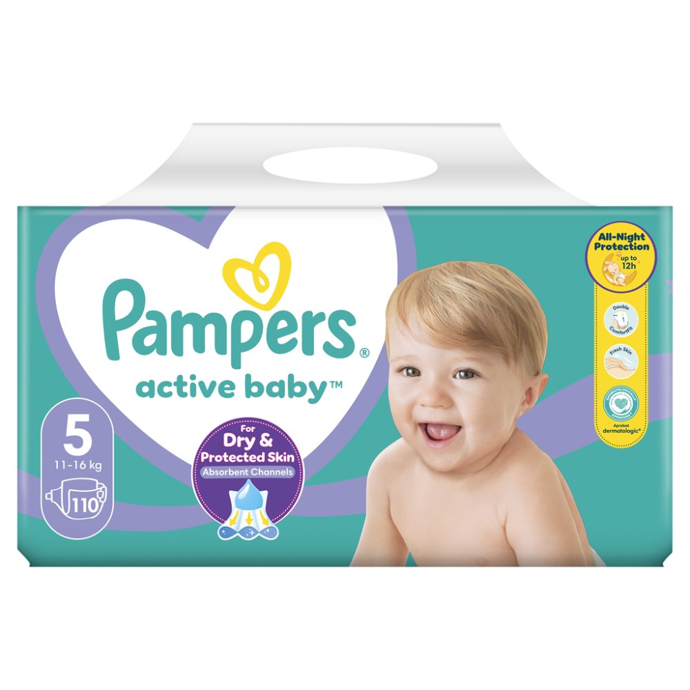 PAMPERS Active Baby Pieluszki Jednorazowe 5 (11-16 Kg) 110 Szt