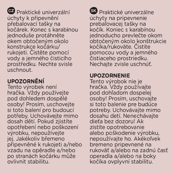 PETITE&MARS Mânere Pentru Agățat O Geantă Pe Cărucior - 2 Buc