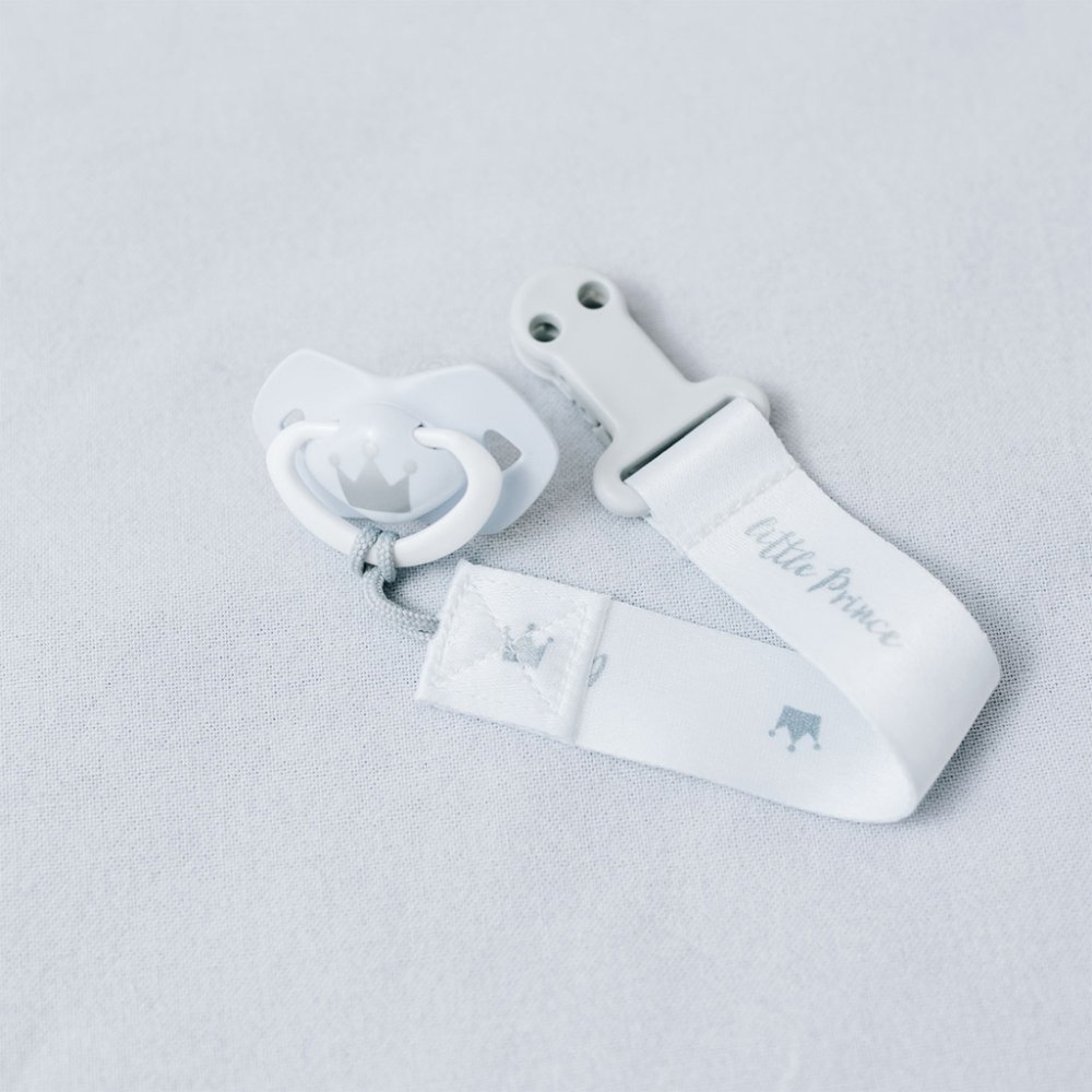 CANPOL BABIES Nastro portaciuccio con clip Royal baby grigio - immagine 3