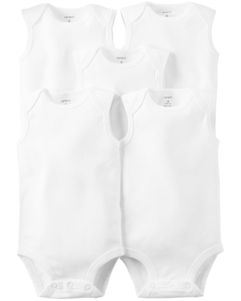 Body sans manches CARTER'S Blanc neutre 5 pièces 3 m/taille. 62