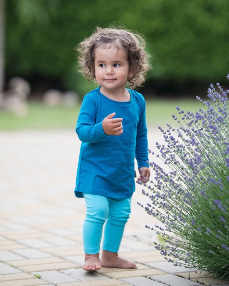 T-shirt manches longues pour filles, turquoise foncé 92