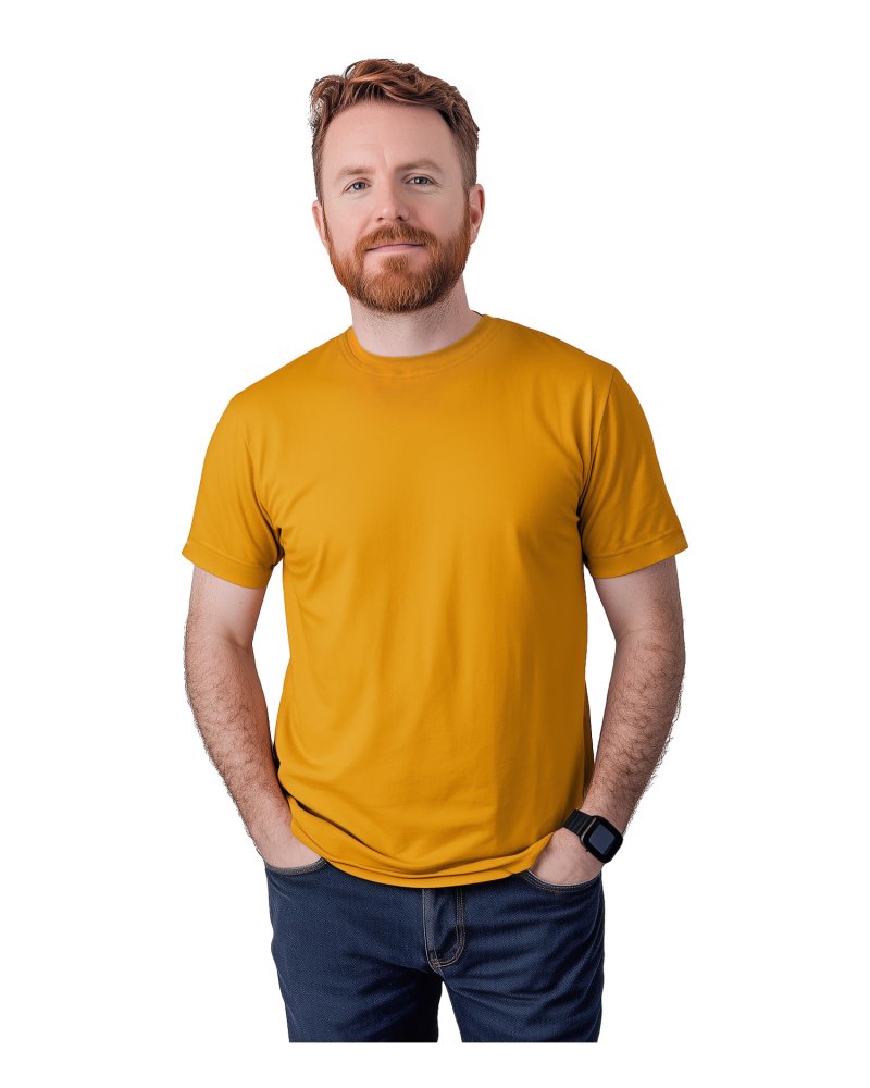 T-shirt hommes Marek, manches courtes, moutarde M