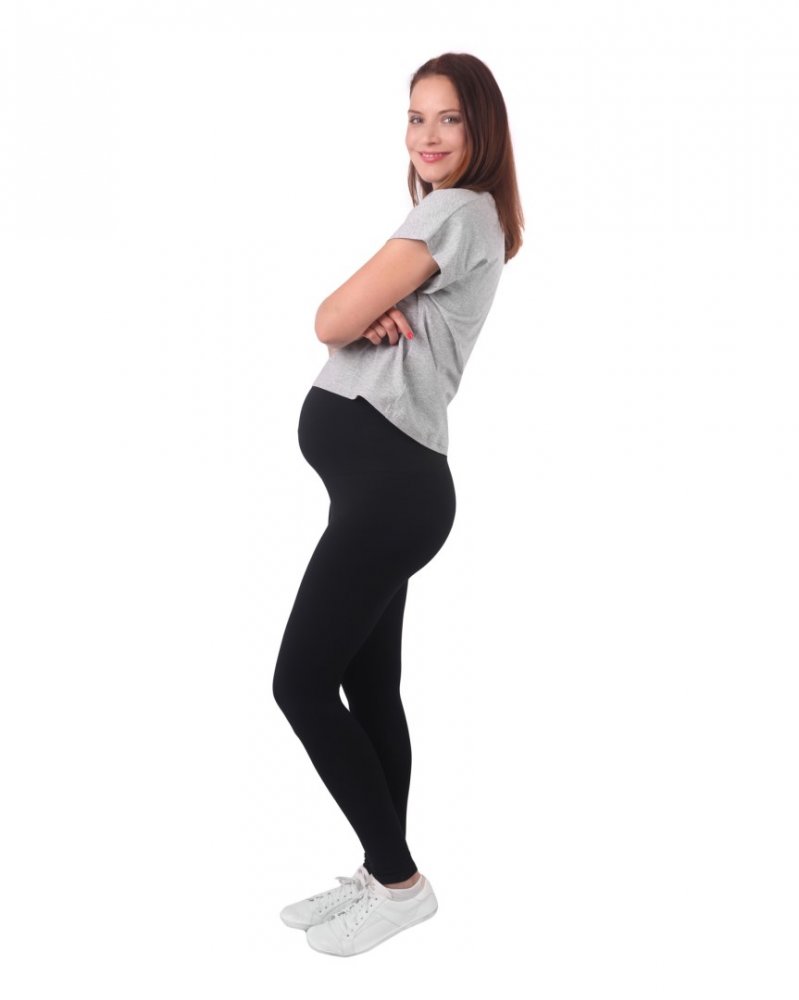 Legginsy ciążowe, czarne L/XL - obrazek 2