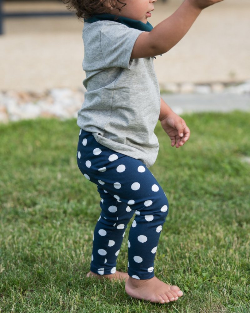 Leggings per bambini, blu a pois 128 - immagine 4