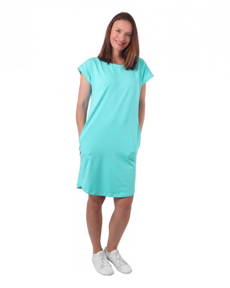 Robe Zoe à poches pour femme, coupe ample, turquoise XS/S – Image 5