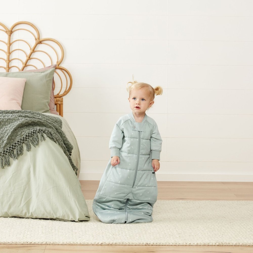 ERGOPOUCH Hálózsák és hálóruha 2 az 1-ben organikus pamut Suit Sage 3-12 hó, 6-12 kg, 2,5 tog - Image 5