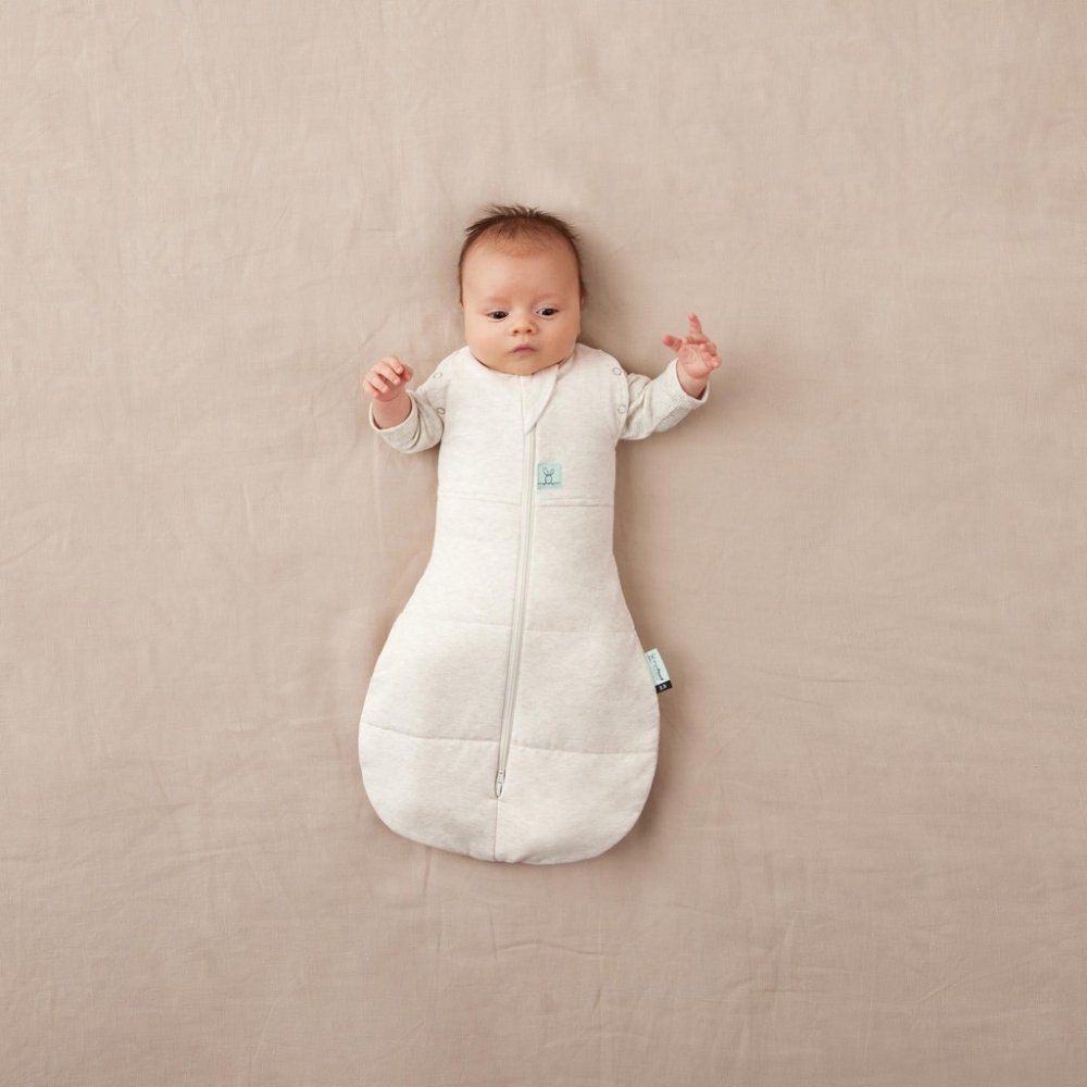 ERGOPOUCH Couverture d'emmaillotage et sac de couchage 2 en 1 Cocoon Oatmeal Marle 0-3 m, 3-6 kg, 2,5 tog – Image 6