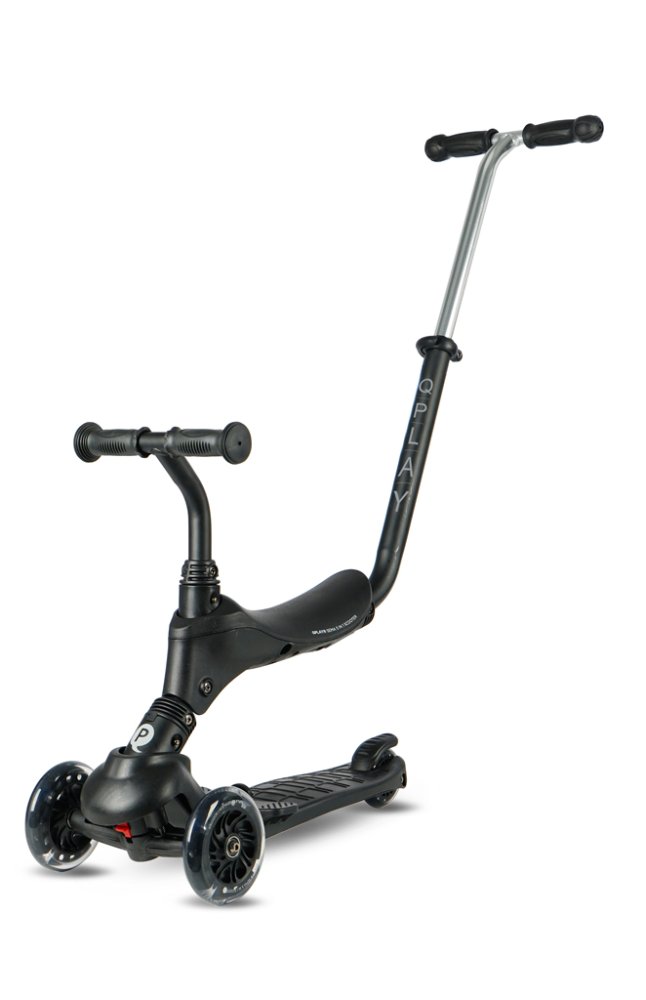 QPLAY Trottinette Sema Pro Black, 5 en 1, avec roues LED, âge 1-6 ans – Image 6