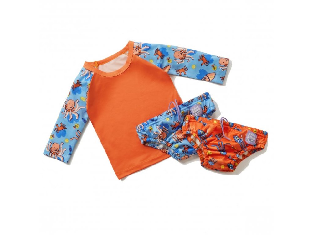 BAMBINO MIO Ensemble de 3 pièces pour la natation, OEKO-TEX® Standard 100, Wave, 9-12 kg -1-2 ans