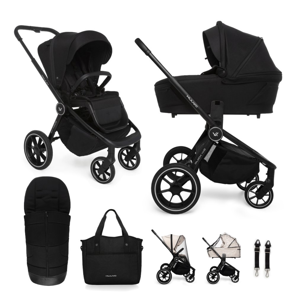 Poussette combinée MUUVO Quick 4.0 Classic noir ensemble 2en1