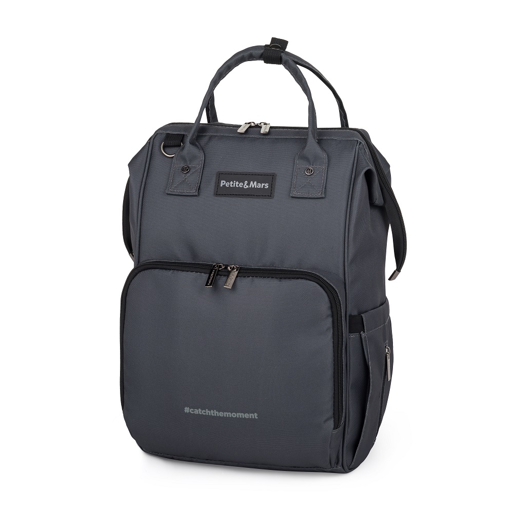 PETITE&MARS Zaino fasciatoio per passeggino Jack - serie Catchthemoment Ultimate Grey