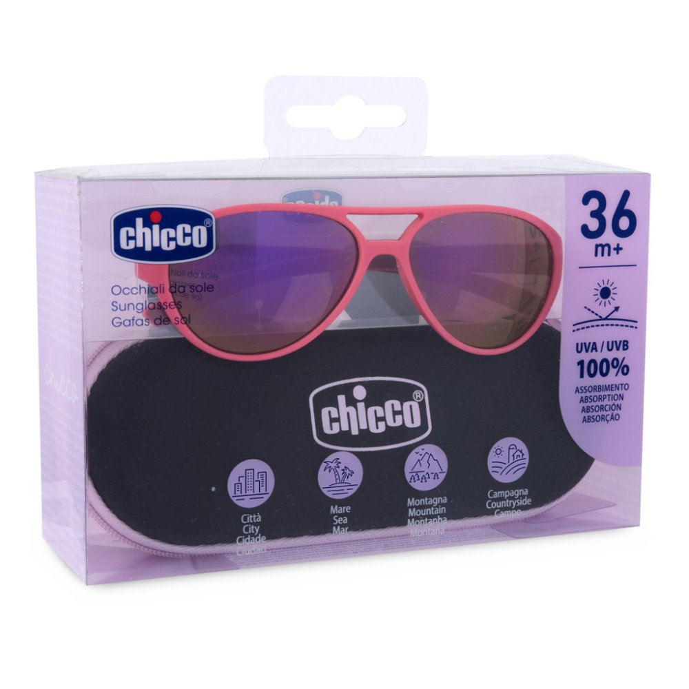 CHICCO Lunettes de soleil roses coll. 2025 - verres miroir, 36m+ – Image 4
